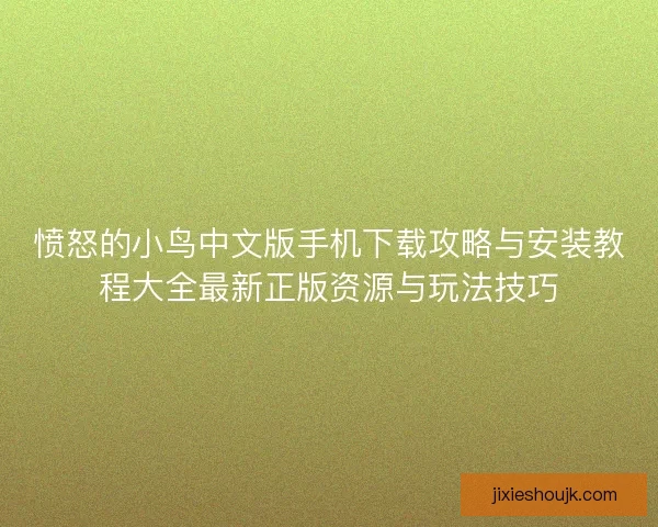 愤怒的小鸟中文版手机下载攻略与安装教程大全最新正版资源与玩法技巧