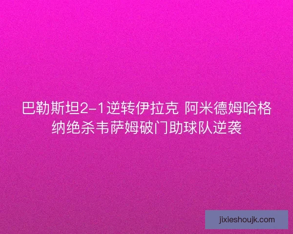 巴勒斯坦2-1逆转伊拉克 阿米德姆哈格纳绝杀韦萨姆破门助球队逆袭